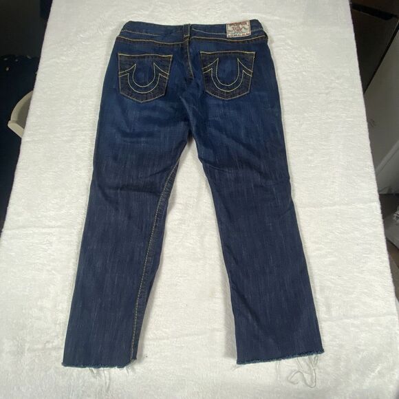 True Religion Jeans Women's Johnny Big T 29x25 Straight Denim Short Low‎ Rise - Picture 10 of 11